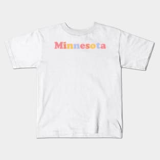 Minnesota Pastel Letters Kids T-Shirt